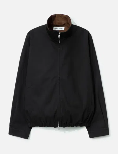 Our Legacy Twill Bomber Jacket In Black