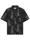 Our Legacy Mens Death Paisley Print Graphic-print Short-sleeve Cotton And Linen Shirt In Black