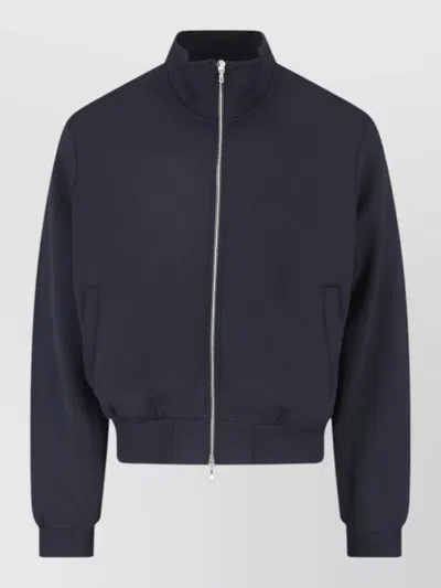 Our Legacy Casual High Collar Lightweight Long Sleeve Jacket In Blue