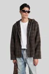 Our Legacy Check-pattern Wool-blend Sweatshirt In Brown