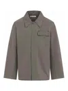 Our Legacy Straight-cut Casual Jacket With Pointed Collar In Green