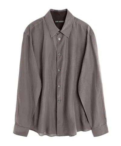 Our Legacy Charcoal Bordeaux Cotton Silk In Grigio