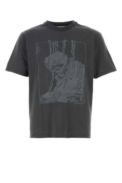 Our Legacy Men S Box T-shirt Angry Fan Mail Print In Gray