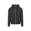 Our Legacy Charcoal Grey Cotton Rascal Hoodie With Front Zipper In Blue
