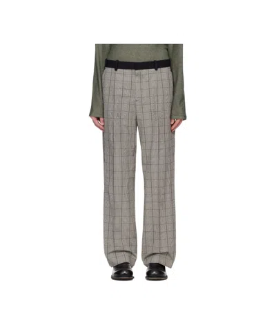 Our Legacy Check Casual Pants In Gray