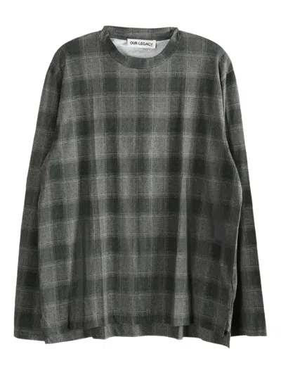 Our Legacy Check Long-sleeve T-shirt In Gray