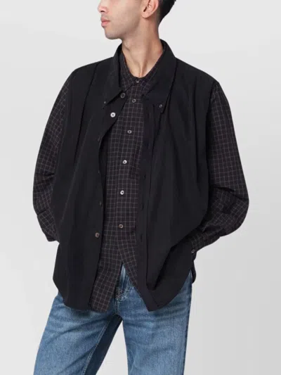 OUR LEGACY CHECK PATTERN COLLARED LONG SLEEVE SHIRT