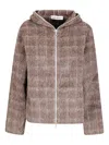 Our Legacy Check-pattern Hooded Zip-up Jacket In Brown