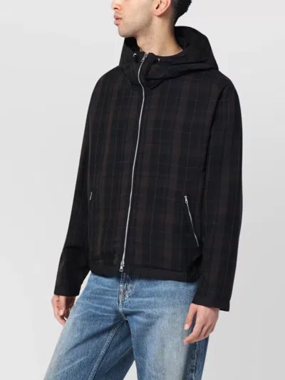 OUR LEGACY CHECK PATTERN JACKET WITH HOOD AND POCKETS