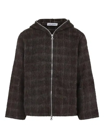 Our Legacy Check-pattern Wool Zip-up Hoodie