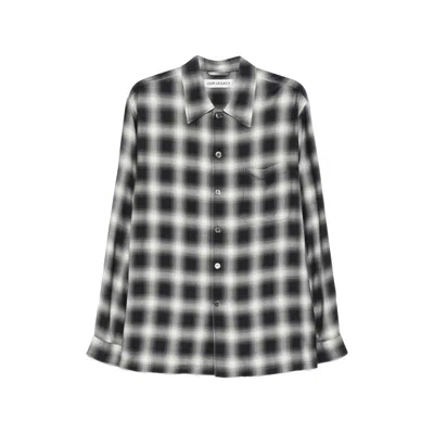Our Legacy Every Shirt Reno Cowboy Relaxedfit Checked Viscose Shirt In Black