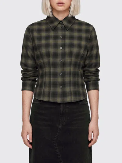 Our Legacy Check Slim Fit Cotton And Wool Shirt With Classic Collar In Black