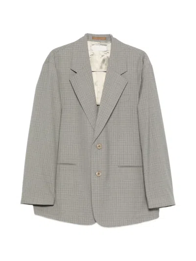 Our Legacy Check Two-button Blazer In Brown