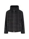 Our Legacy Riviera Checked Shell Hooded Jacket In Black  
