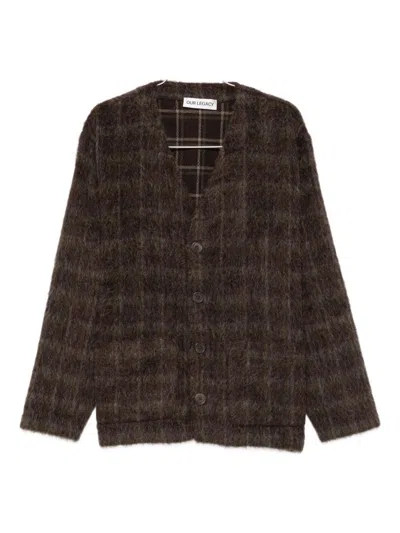 Our Legacy Checked Cardigan In Brown