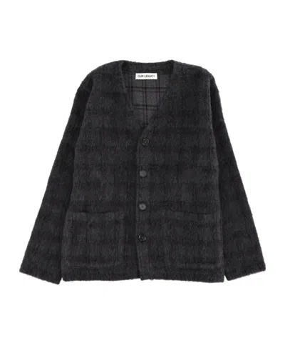OUR LEGACY OUR LEGACY CHECKED BUTTONED CARDIGAN