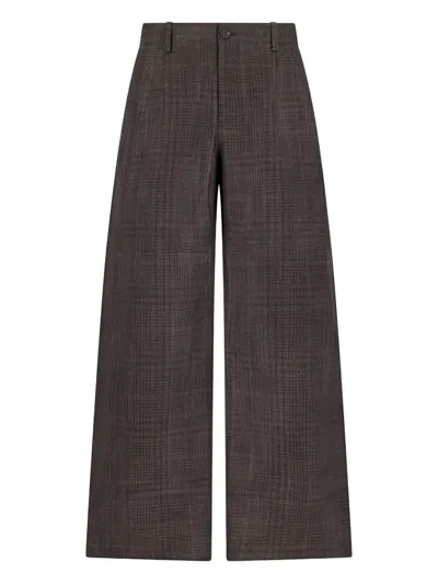 Our Legacy Checked Chino Trousers In Brown