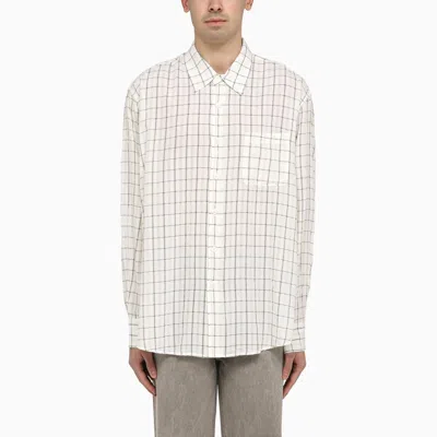 Our Legacy Checked Cotton Blend Shirt In Multicolor