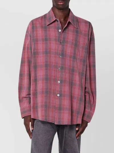 Our Legacy Checked Cotton Flannel Shirt With Chest Pocket In Multi