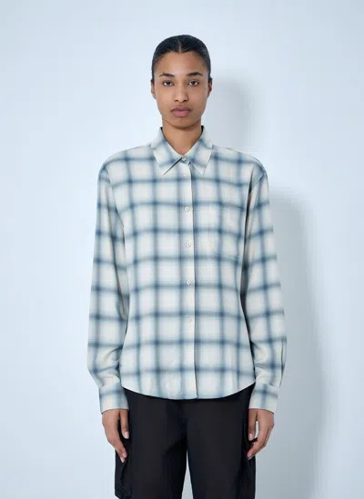 Our Legacy Checked Cotton Shirt In Blue