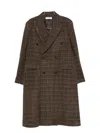 Our Legacy Checked Double-breasted Coat In Brown