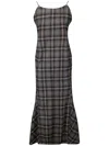 Our Legacy Naiad Plaid Cotton Long Dress In Grey