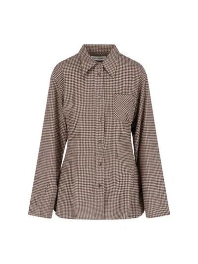 Our Legacy Checked Flannel Shirt With Mother-of-pearl Buttons In Brown