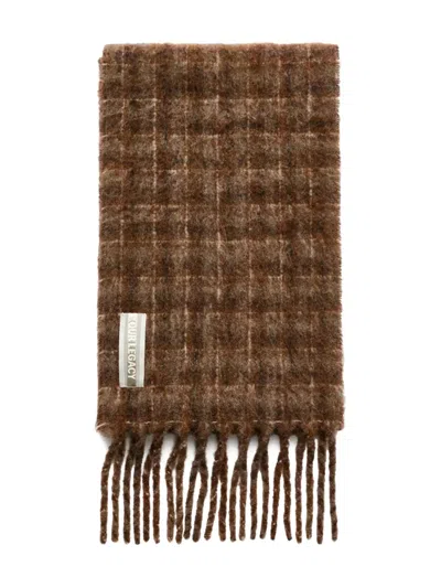OUR LEGACY CHECKED FRINGED SCARF