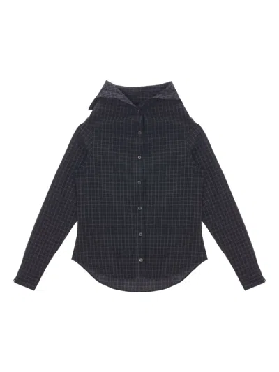 Our Legacy Checked Long-sleeve Shirt In Black