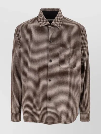 OUR LEGACY CHECKED LONG SLEEVE SHIRT WITH CHEST POCKET