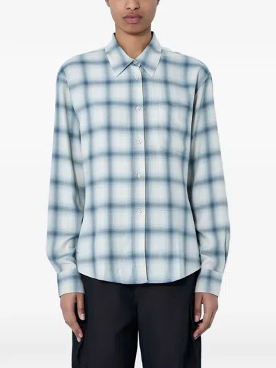 Our Legacy Checked Long-sleeve Shirt In Blue