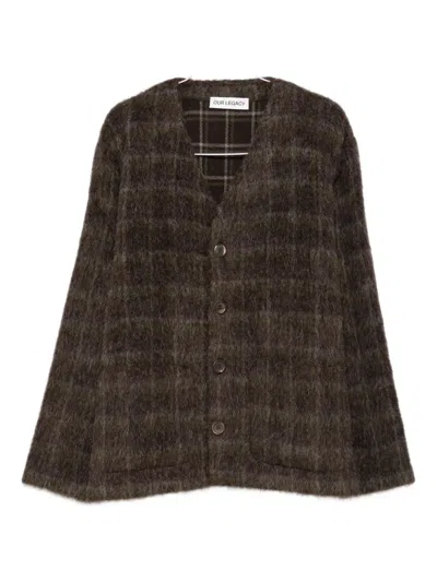 OUR LEGACY CHECKED-PATTERN CARDIGAN