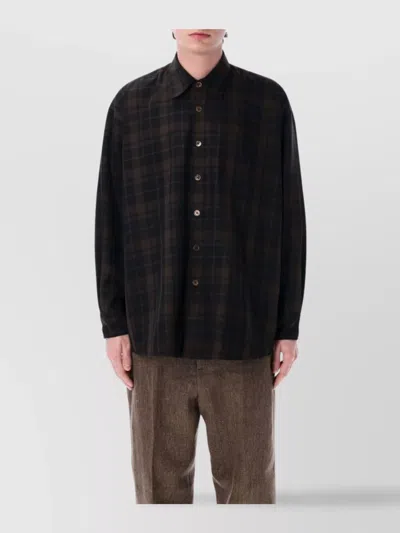 OUR LEGACY CHECKED PATTERN CHEST POCKET LONG SLEEVES SHIRT