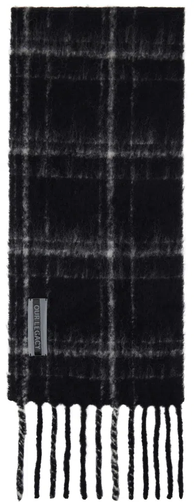 Our Legacy Checked Scarf In Black