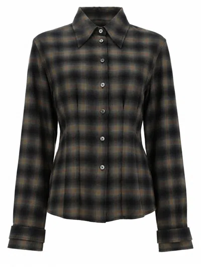 Our Legacy Checked Wool Blend Shirt In Multi
