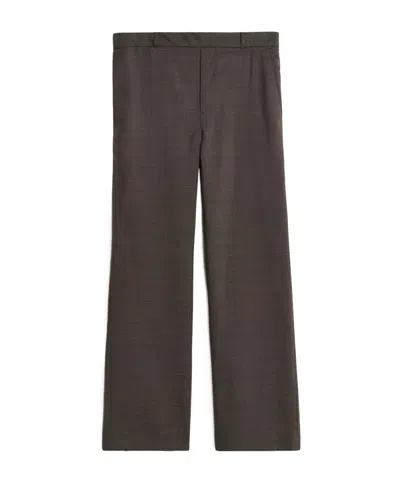 Our Legacy Checked Wool Casual Pants In Black