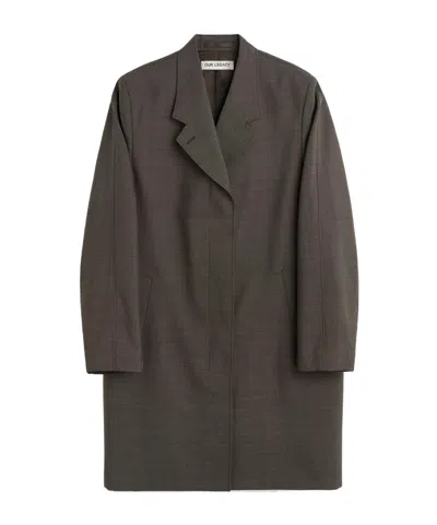 Our Legacy Checked Wool Coat In Black