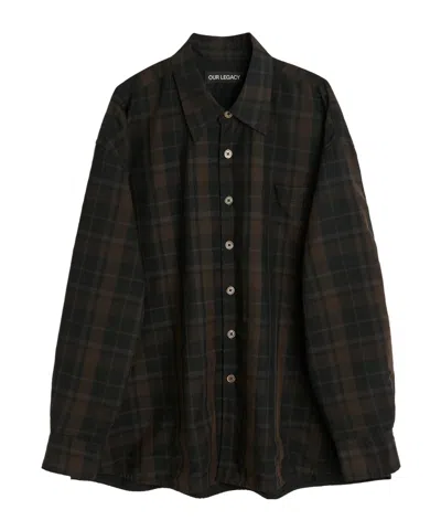 Our Legacy Checkered Shirt In Black