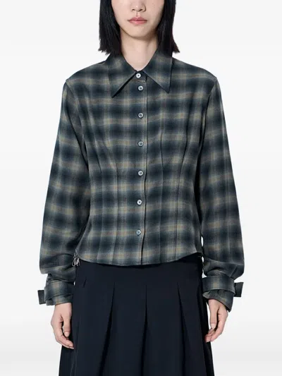 Our Legacy Check-print Button-down Shirt In Blue