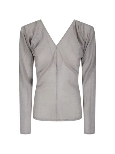 Our Legacy Cheer Wool-blend Blouse In Gray