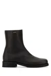 Our Legacy Chocolate Leather Camion Ankle Boots In Black