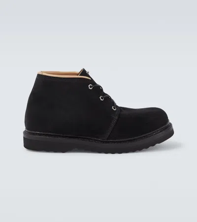 Our Legacy Suede Chukka Ankle Boots With Rubber Sole In Black