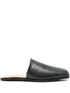 Our Legacy Cigarr Slipper Flats In Sombre Satin Bovine