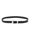 Our Legacy Belt Leather Silver-tone Hardware In Black