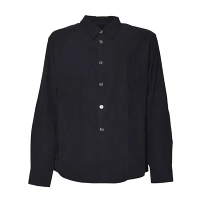Our Legacy Classic Black Button-up Shirt With Pointed Collar And Buttoned Cuffs