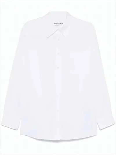Our Legacy Classic Button-down Blouse With Pointed Collar In White