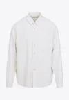 Our Legacy White Silk Classic Shirt With Curved Hem In White