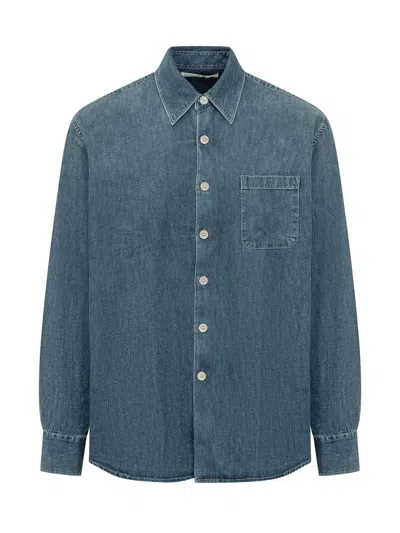 Our Legacy Classic Pocket Shirt With Elevated Collar In Whatever Wash