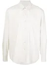 Our Legacy White Silk Classic Shirt With Curved Hem In White