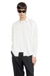 Our Legacy White Silk Classic Shirt With Curved Hem In White